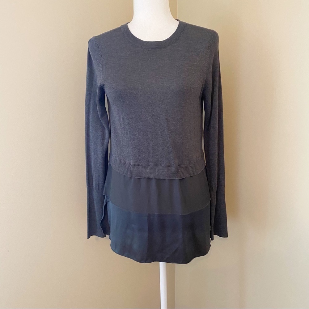 Etcetera Tiered Silk Blend Lightweight Sweater - S